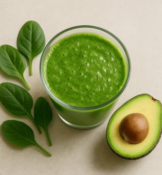 batido verde con espinacas y aguacate