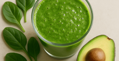 batido verde con espinacas y aguacate