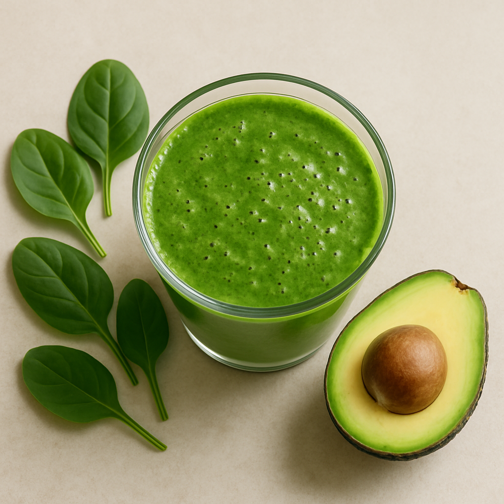 batido verde con espinacas y aguacate
