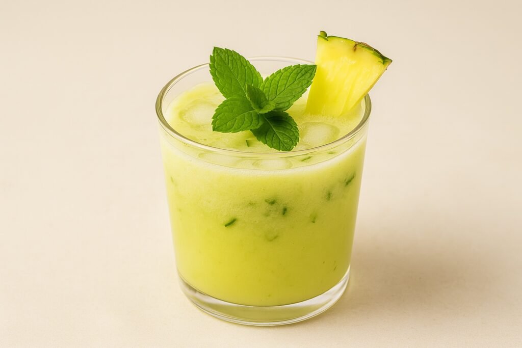Batido de piña, pepino y menta