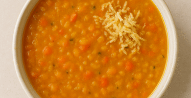 sopa de lentejas rojas con jengibre