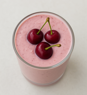 smoothie de cerezas y yogur de coco