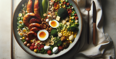 Photo de Salade de roquette avec mangue et noix