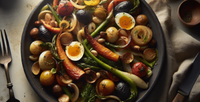 Photo de Salade tiède de lentilles et d'épinards