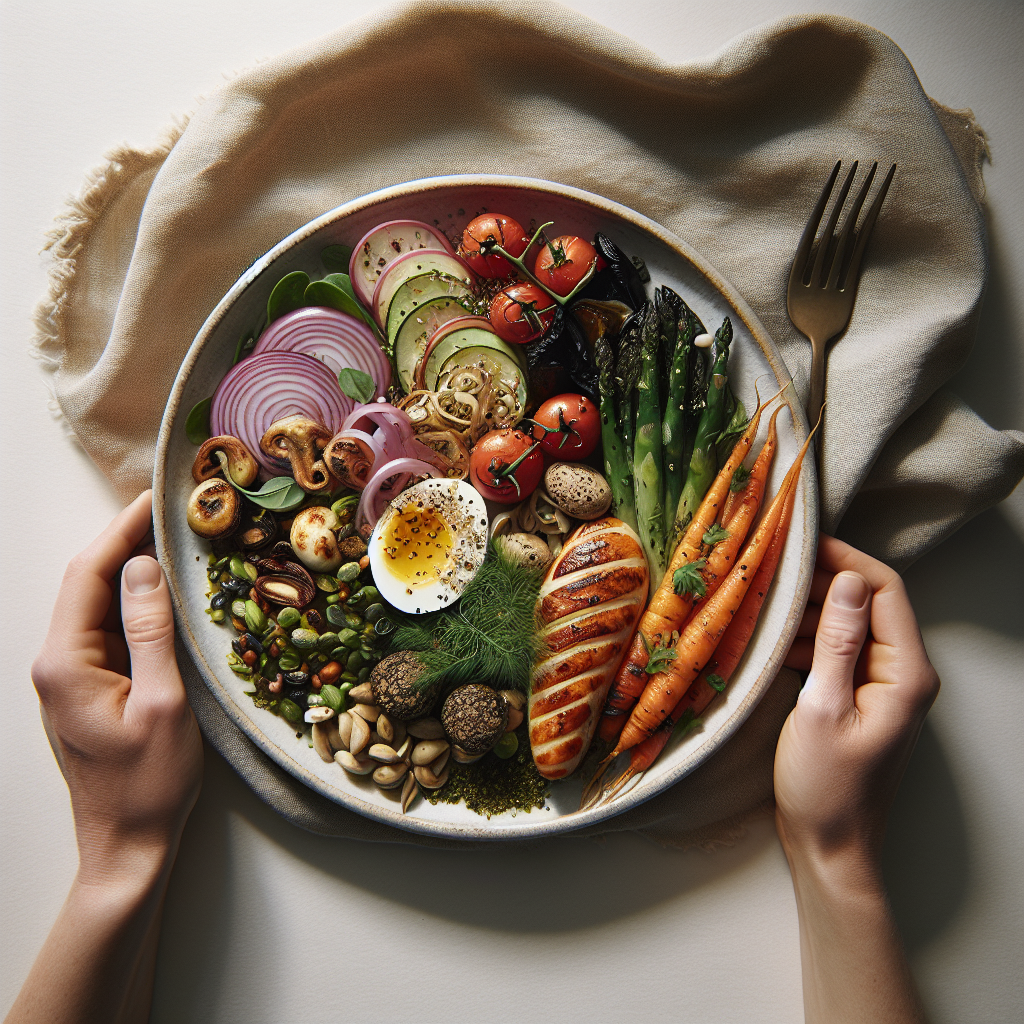 Photo de Bol de bulgur avec pois chiches et légumes