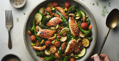 Foto de Ensalada tibia de espinacas y garbanzos